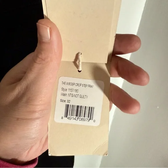 NWT MOTHER Insider Mid-Rise Crop Step Fray Jeans Not Guilty